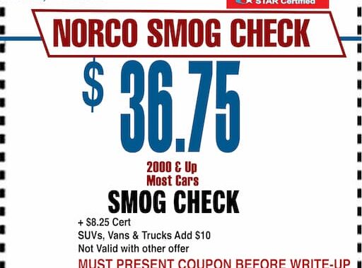 Smog Check Coupon Norco